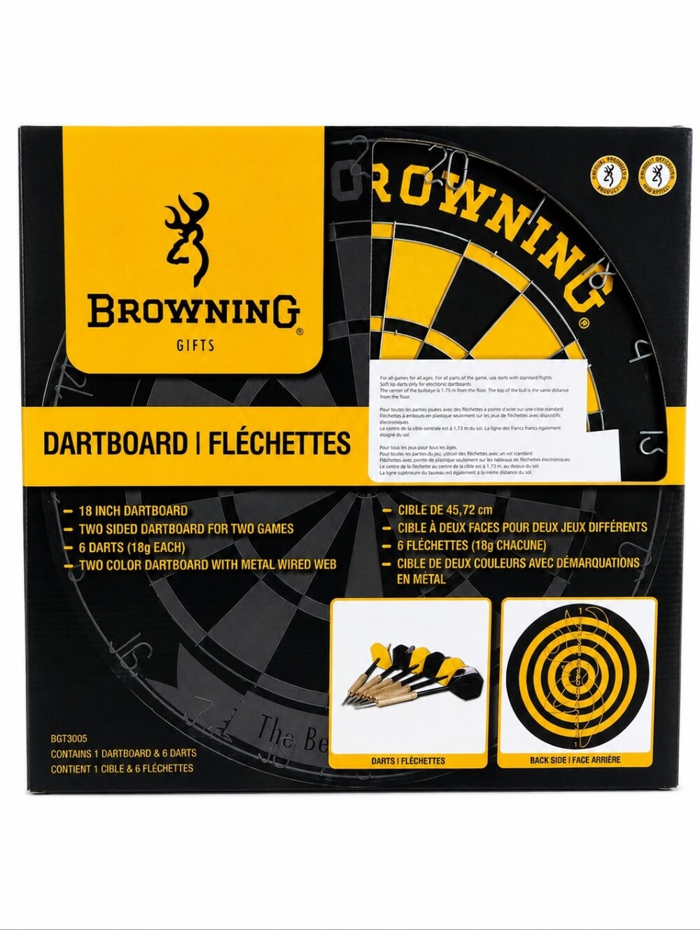 Offical Browning 18” Dartboard Set w/ 6 Darts – New in Box